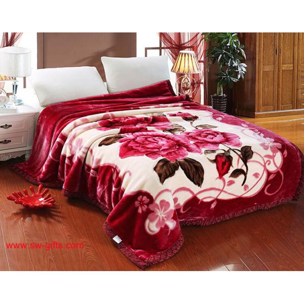 Blanket with flowers Grade A B Thicken Laschel Blankets Home Textile pink&beige blankets