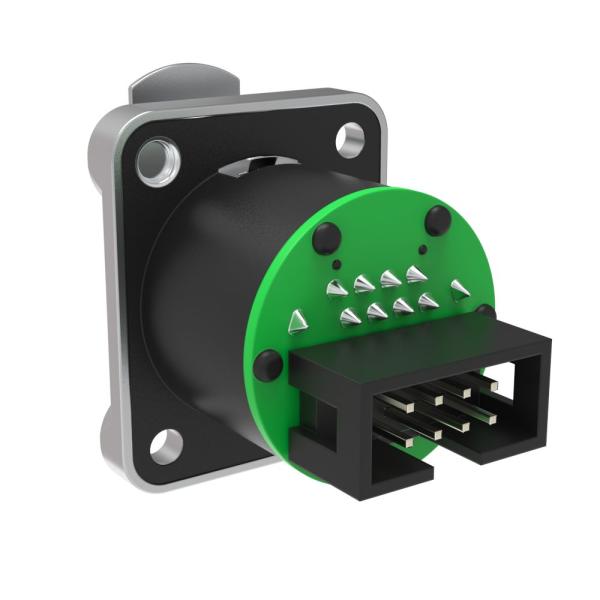 Panel Mount Waterproof Rj45 Network Connector Right Angle Shield Female RJ45 Connector