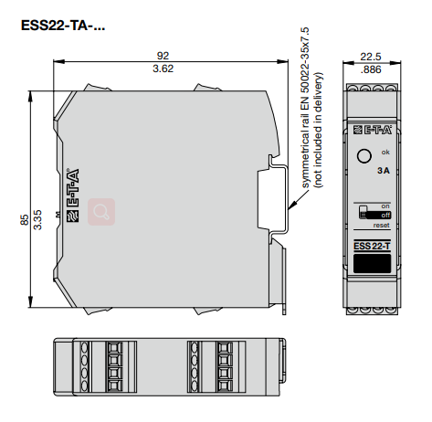 E-T-A Double Pole Electronic Circuit Breaker DC 24V Ess22-t