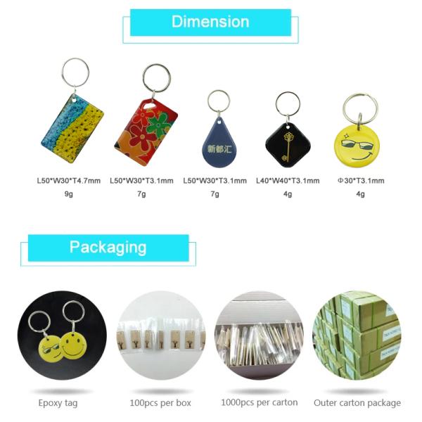Factory Price Custom Printing Logo QR Code Epoxy Rfid Keyfob for Door Access