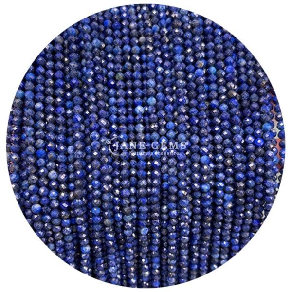 Gems Bead Natural Crystal Faceted Round Shape Small Lapis Lazuli Amethyst Loose Bead Strands for Bracelets