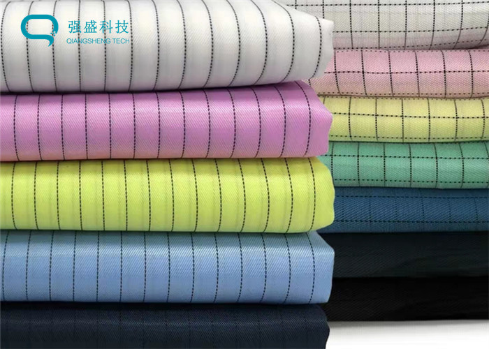 China 0.5 Grid Stripe Conductive Polyester Anti Static Fabric Weaving wholesale
