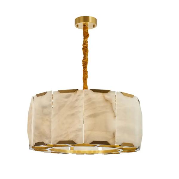 Dimmable Alabaster Linear Chandelier 100V - 277V Modern Brass Linear Chandelier