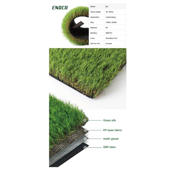 Landscaping Pet Friendly Artificial Grass , Artificial Turf Lawn 40mm Pile Height