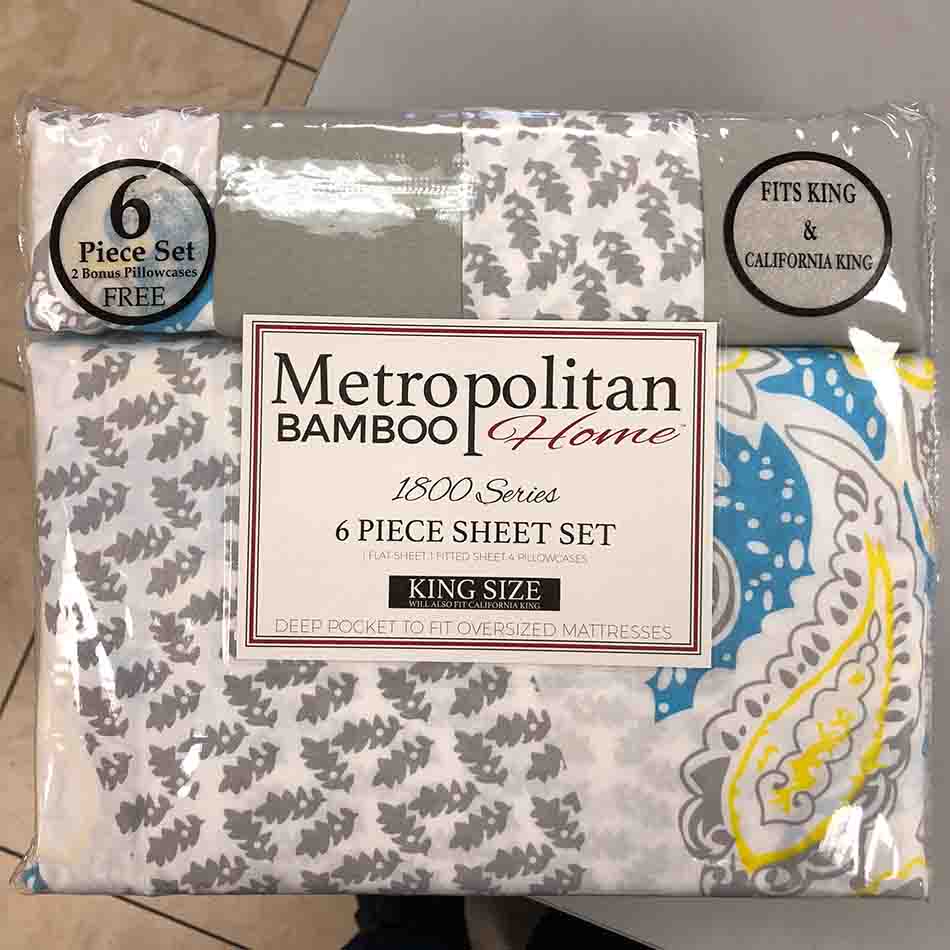 6pcs King Size Microfiber Sheet Set in European and American Style with Solid Pattern