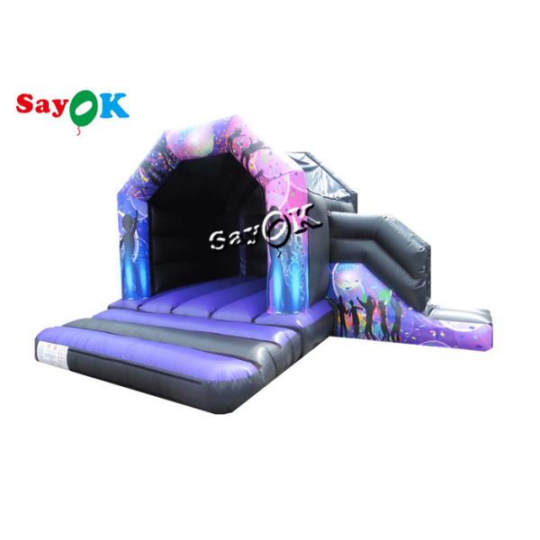 15x18ft Inflatable Disco Dome Bounce House With Slide Digital Printed