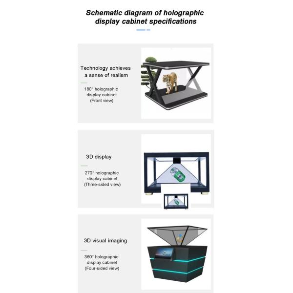 Exhibition Hall Holographic Display Cabinet 270-Degree Transparent Design Android Operating System