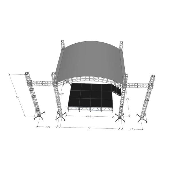 Aluminum Alloy Curved Roof Truss , Music Concert Circular Lighting Truss