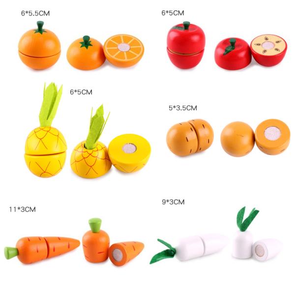 Cooking Props 5.5cm Wooden Role Play Food Magnetic Fruit Toys