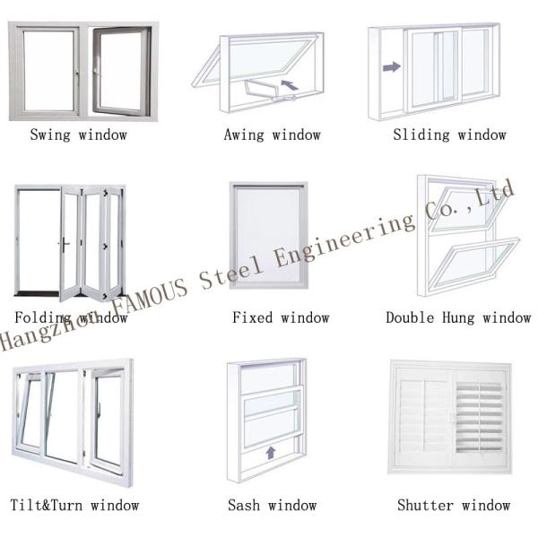 55 60 Series Aluminium Frame Glass Window , PVDF Aluminium Double Glazed Windows