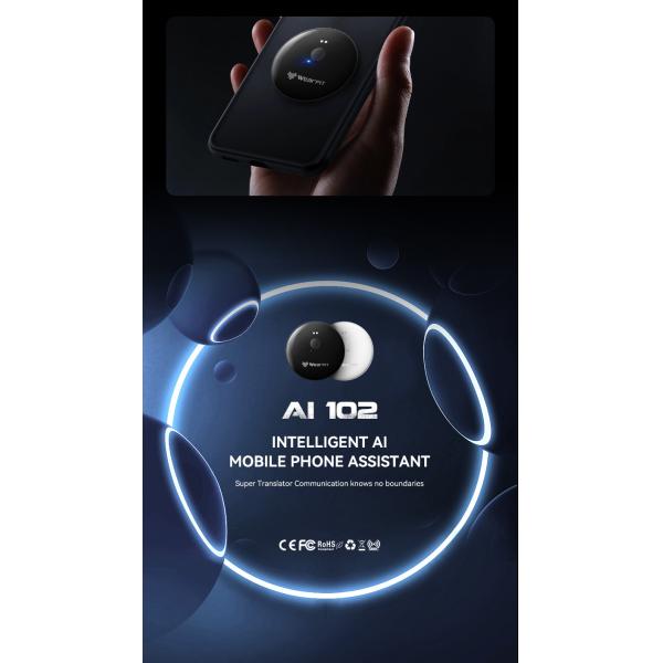 Smart AI Phone Assistant Language Voice Translator Bluetooth-Compatible 5.4 Real-time Face To Face AI Translator