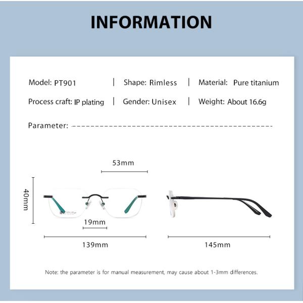 Ultra light Titanium Frame Glasses Polygon Round Customized Logo