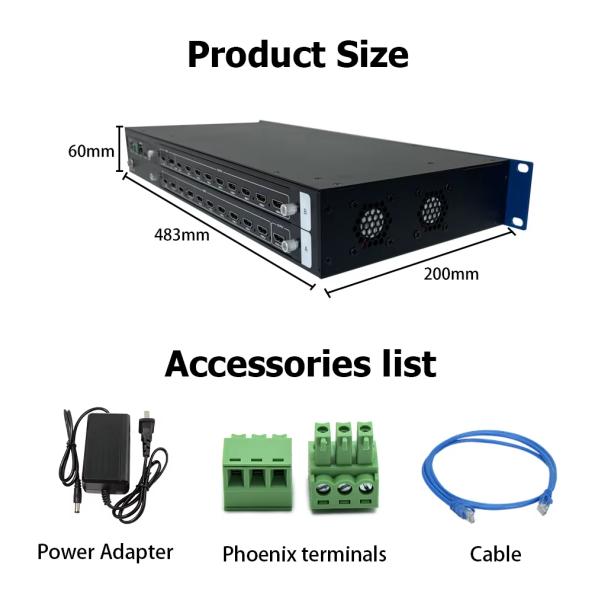 4K60 Video Wall Controller with DP 1.2 Inputs 3.5mm Audio Separation and PC/Mobile/Tablet Control