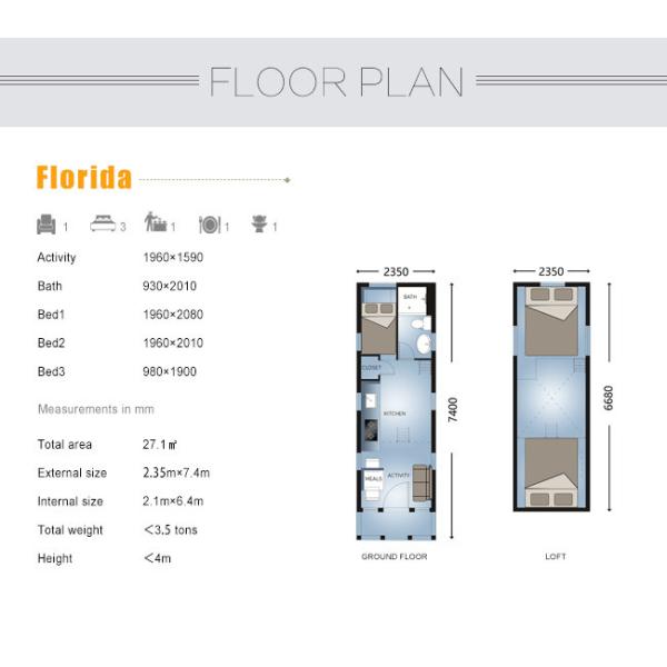 Prefabricated Light Steel Frame Tiny House On Wheels Long Life Span Tiny Prefab Homes