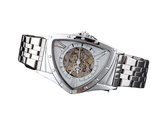 3BAR Fashion Mens Skeleton Watch 22mm Chronograph Automatic