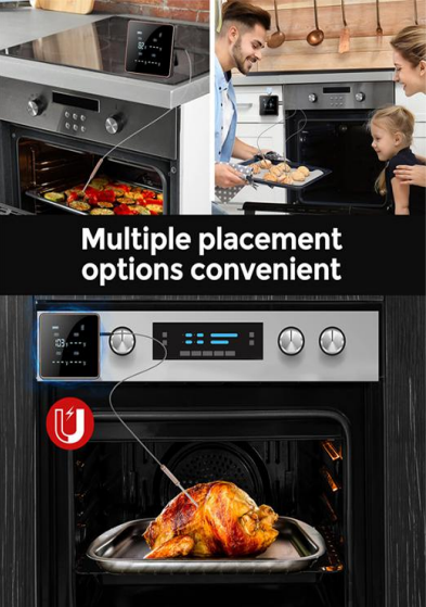 SS304 Grill / Barbecue Meat Thermometer Bluetooth Remote Monitor with 4 probes