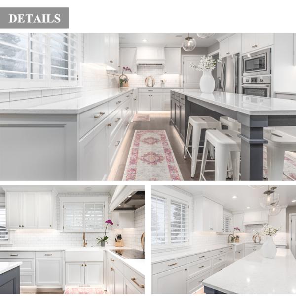 Ready To Assemble Solid Wood White Shaker Style Modular Wood Kitchen Cabinets