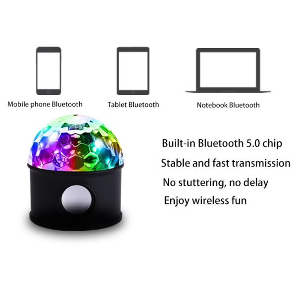 1200mAh Battery 6W Disco Light With Bluetooth Speaker For Party