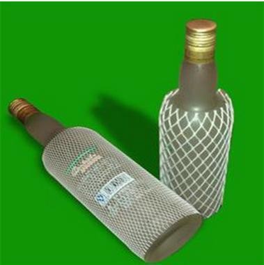 China Expandable PE Plastic Protective Mesh Liquor Bottle Sleeves , White wholesale