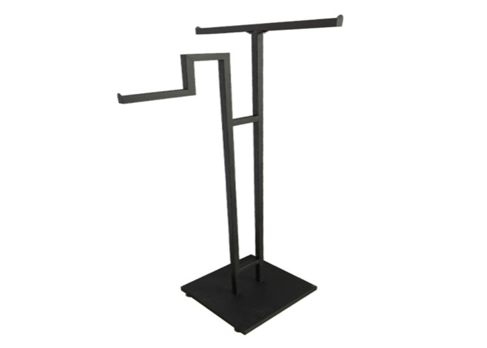 China Steel Black Clothing Metal Display Racks And Stands With Two / Three / Four Arms Available wholesale