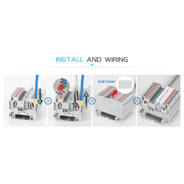 800V 31A Din Rail Mounted Push In Terminal Block Connector