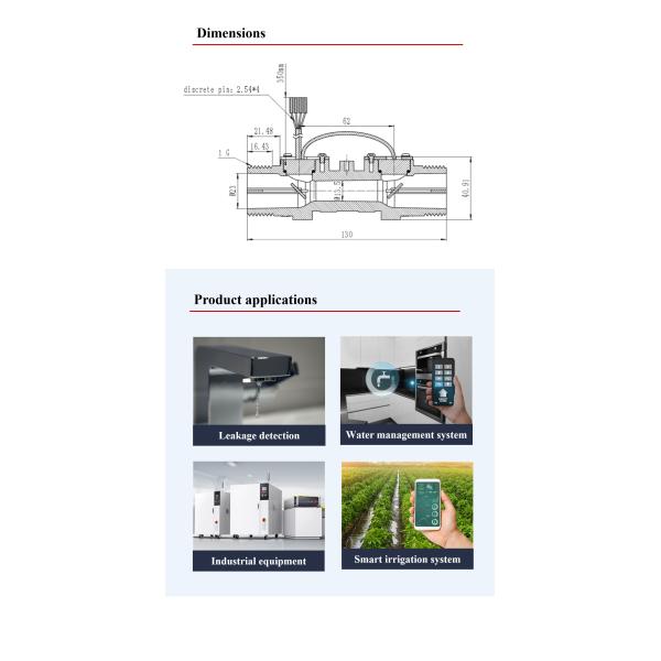 DN20 Ultrasonic Liquid Flow Sensor Module For Industrial Equipment