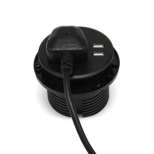 Smart British Furniture AC Black Round Power Socket Embedded Installation