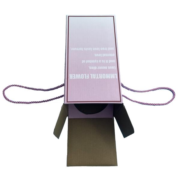 Wholesale Customized Gift Kraft/Paper/Cardboard Packaging Box Flower Packing Box With Handle