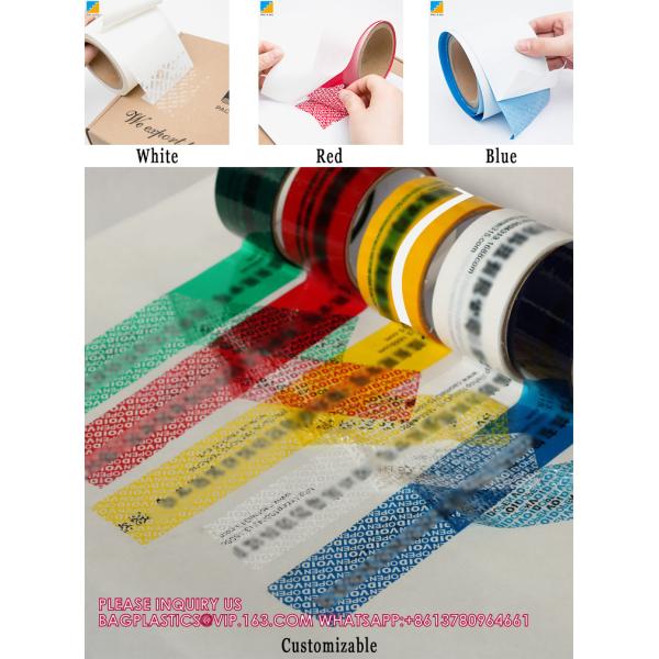Custom Packaging Seal Safety PET Film Tamper Resistance Evidence Void Security Tape Roll