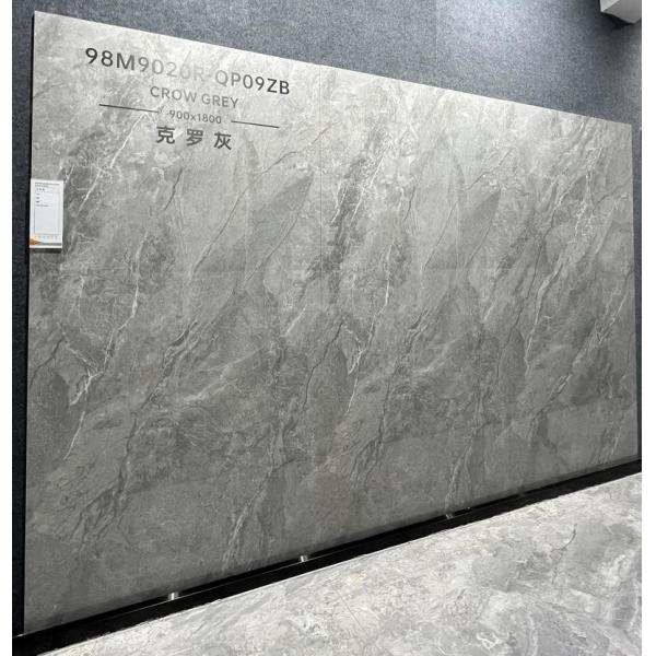 Grey Polished Glazed Porcelain Tile 900x1800x9mm for Indoor Walls