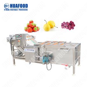 industrial fruit vegetable processing line cutting bubble washing dewatering