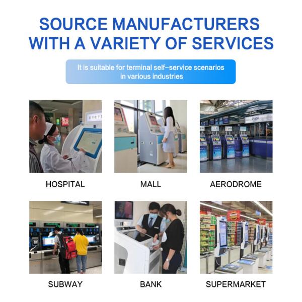 Desktop Supermarket Self Service Payment Kiosk With Binocular Camera And Resilient Sheet Metal Shell
