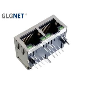 China Latch Down / Tab Down Magnetic RJ45 Connector Gigabit Ethernet Jack Gold Plating wholesale