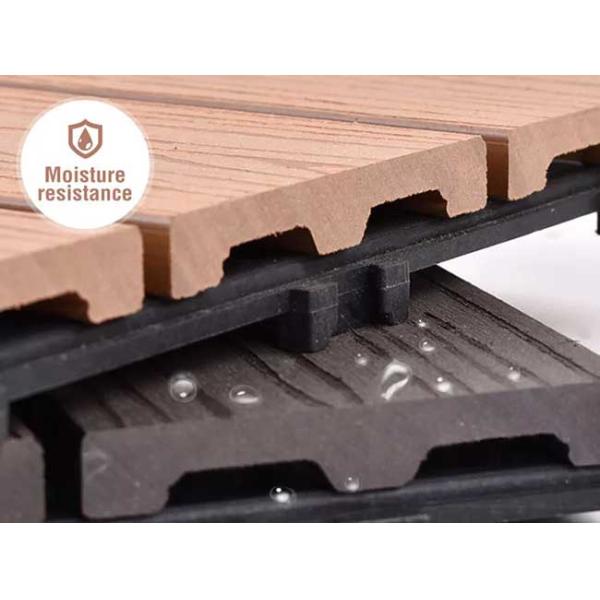 3D Embossed Composite Interlocking Tiles Outdoor WPC Flooring Decking