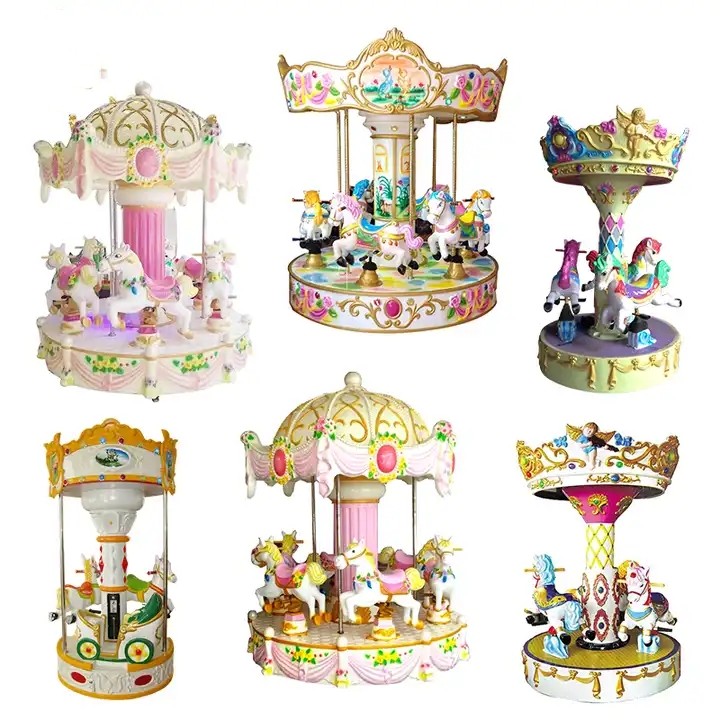 ODM Coin Operated Carousel Ride Amusement Park Horse Carousel Kiddie Ride