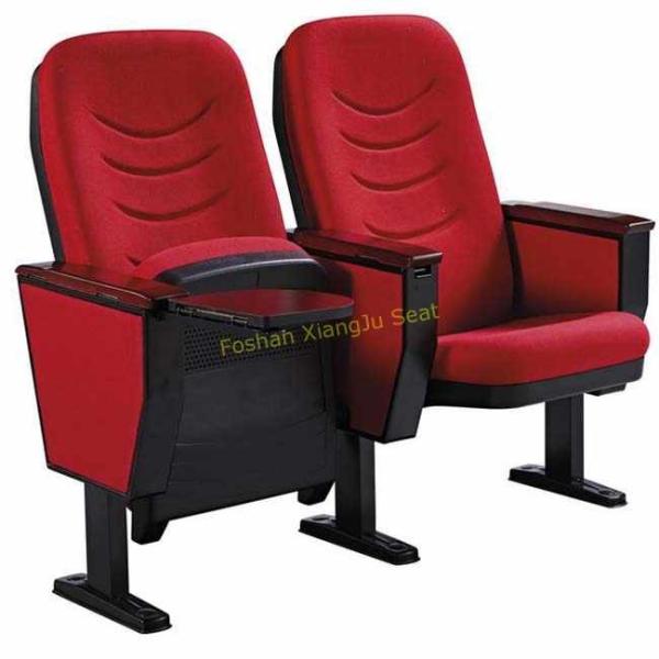 Durable Red Fabric Auditorium Chairs With Wooden Or PP Writing Pad