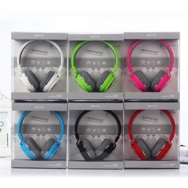 SH12 Bluetooth headphones 5.0 Wireless Headset Foldable TF Card FM Universal Headphone Factory Sales