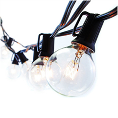 European cafe patio hanging outdoor waterproof globe led string lights with vintage edison bulbs