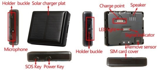 Solar Powered Waterproof Portable Real Time Pet GPS Tracking Devices