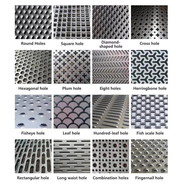 Silver Perforated Aluminum Mesh Sheet 0.2x0.8m 1x2m 1x20m Round Square Cross Leaf Holes