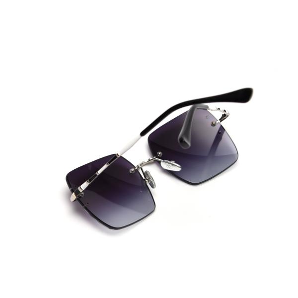 UV400 Gradient Rimless Sunglasses Fashion Rivets Square Polarized Sunglasses