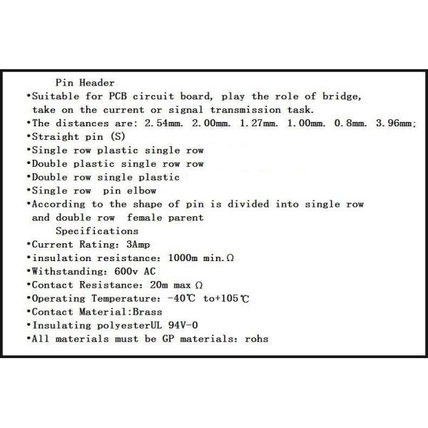 Pitch 2.54mm male connector black 34P H2.5 Black PC2.8 PA4.0 Gold-plated Environmental protection