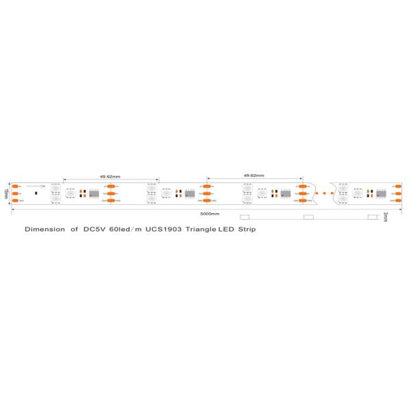 DC 5V / 12V Digital LED Strip Lights , UCS1903 Decorative LED Rope Light