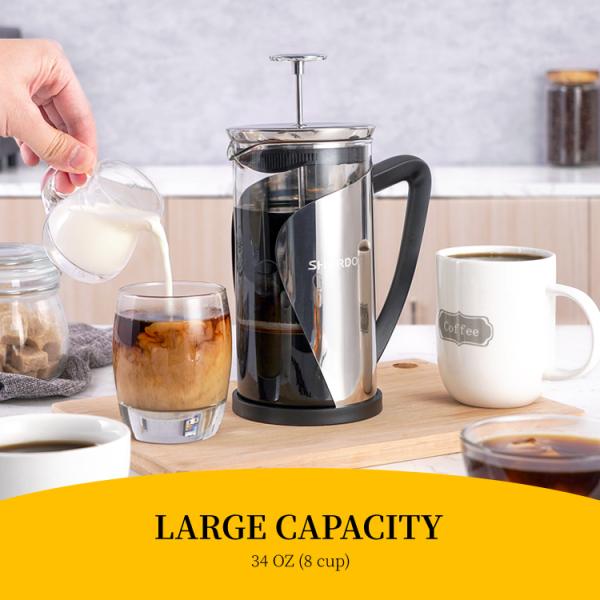 BPA Free Electric French Press Coffee Maker Stainless Steel ABS 2 Layer Filter 1000ml