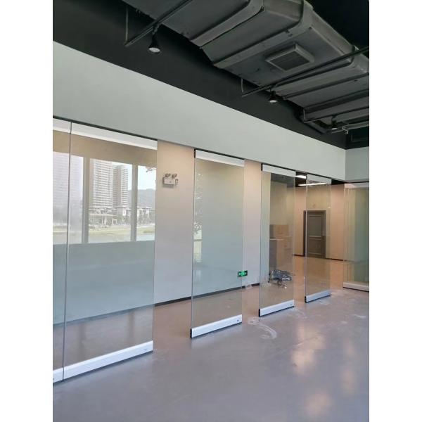 Aluminum Frameless Glass office Balcony Sliding Door Movable Partition Folding Wall