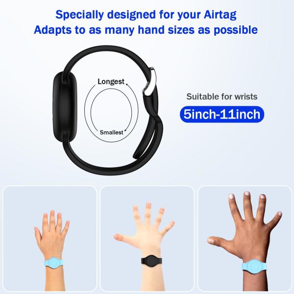 Kids Waterproof Silicone Air Tag Bracelet Wristband Lightweight GPS Tracker Holder For Apple
