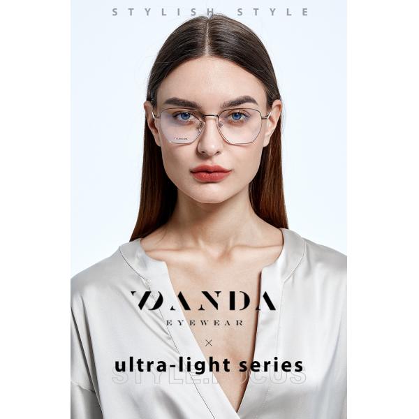 Ultra light Titanium Frame Glasses Polygon Round Customized Logo