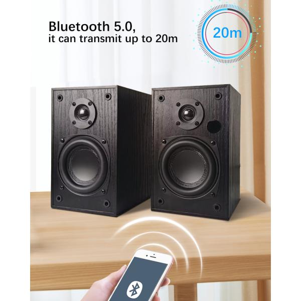 30W Bluetooth Bookshelf Speakers with Remote Control