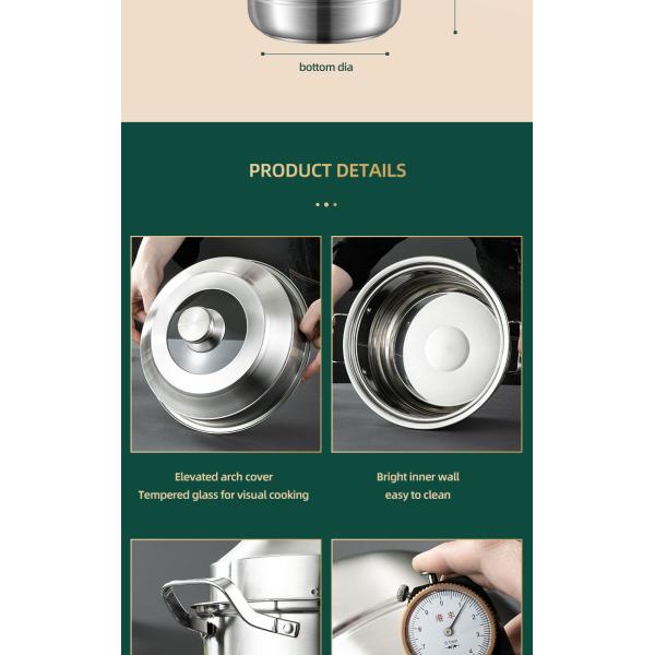 Custom Kitchen Cookware 3 layer Food Steamer Cooker Steamer Pot 304 Stainless Steel Steam Cooking Pot