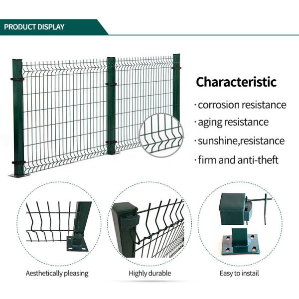Triangle 3d Curved Wire Mesh Fence 5mm Anti Corrosion